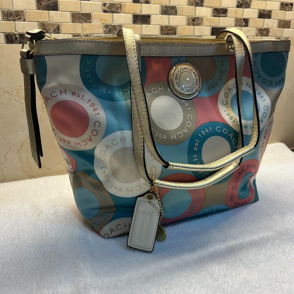 Coach Handbags - NWOT Coach Soho Sateen Purse with bag charm top zipper closure w/ dust bag